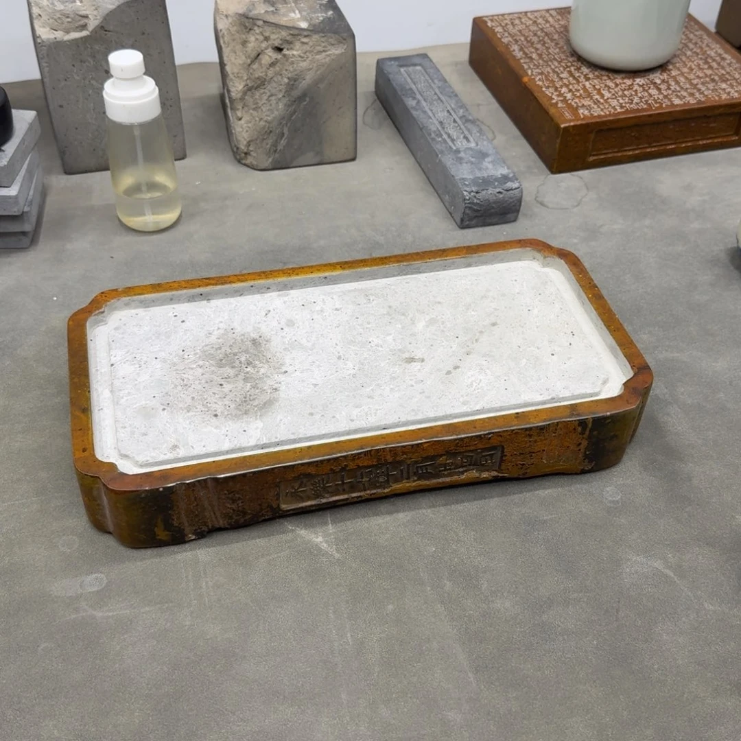 砖雕32-16 老料大漆蜗角茶盘