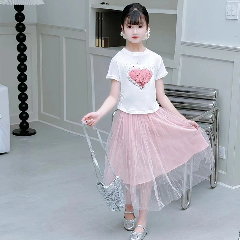 女童裙子套装夏2025新款儿童夏季休闲半身裙潮女大童裙子百搭洋气