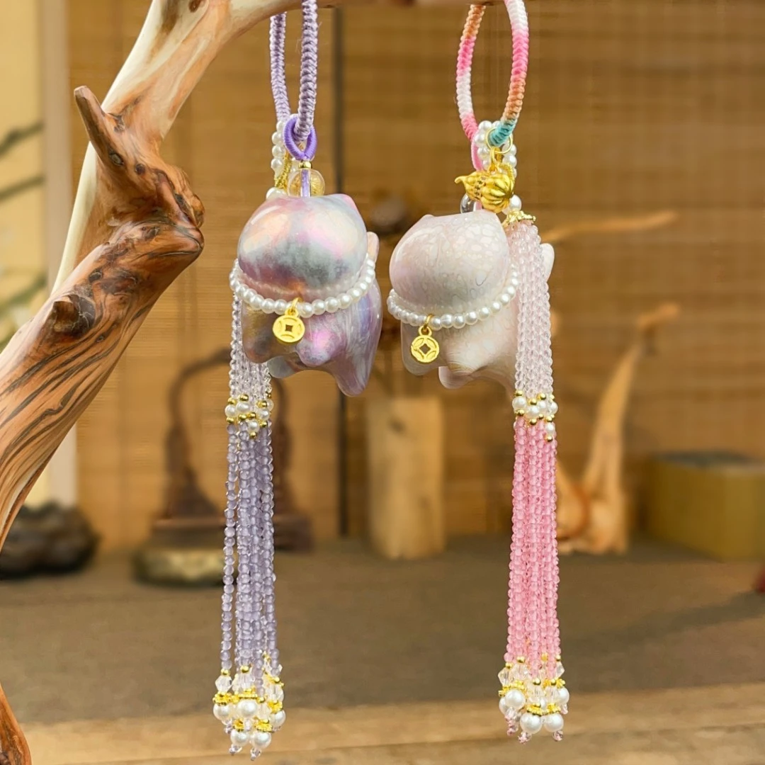 【多彩流苏款*才才猫】中号猫咪 杭州景区新款大漆猫咪包挂 车挂件