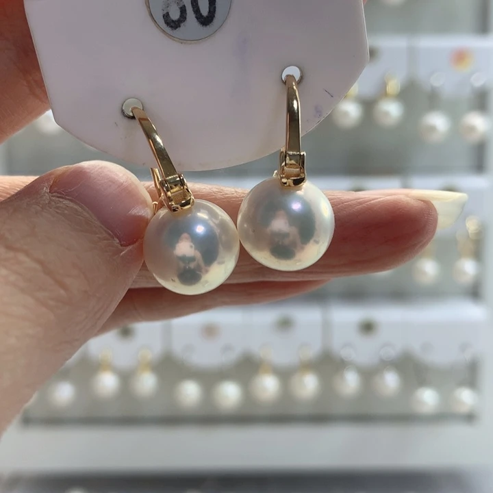淡水珍珠耳饰银S925镶嵌
