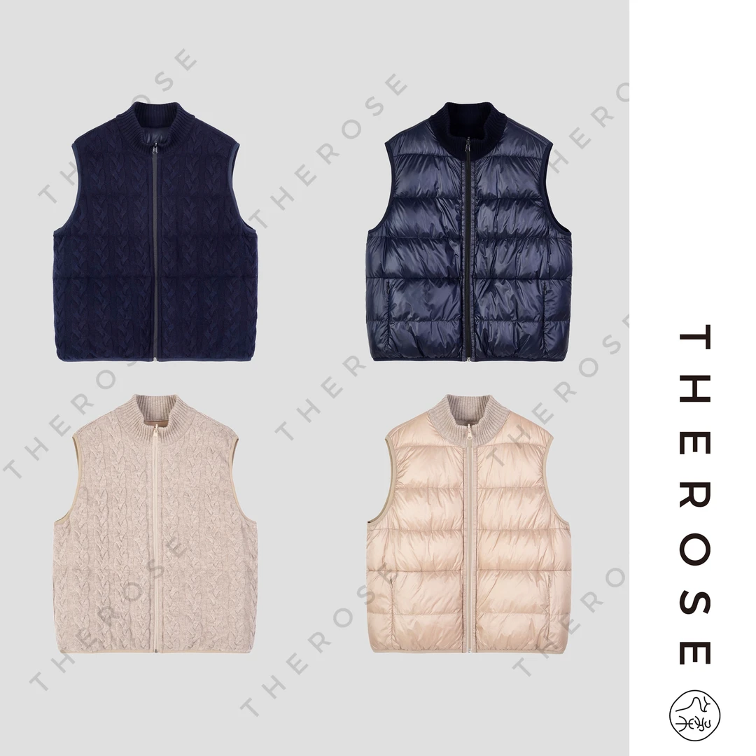 之柔【双向奔赴】简约百搭立体绞花羽绒马甲时尚休闲针织无袖上衣