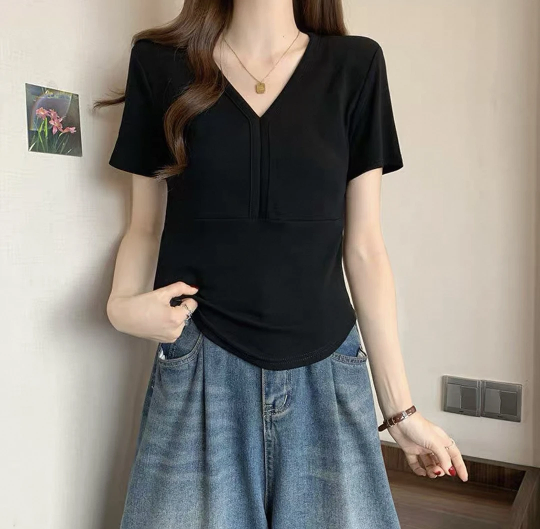 【李姑娘专属】7079纯色V领短袖