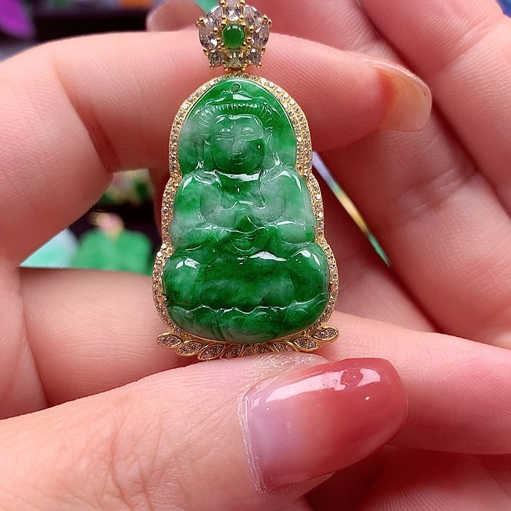 翡翠银S925镶嵌颈饰翡翠