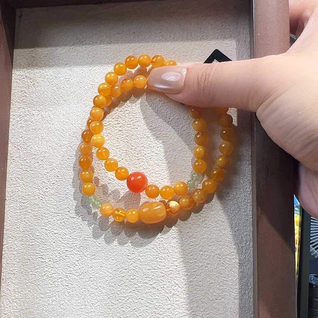 手链蜜蜡未镶嵌6.5mm蜜蜡手串