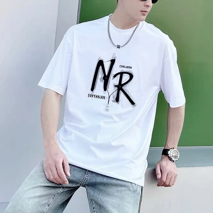 MD新款（220克双丝光）原创潮欧微阔短袖（75002）-F1