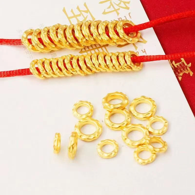 (锤纹盘缠/光面盘缠）古法保护色锤纹盘缠光面盘缠diy配件手链手串