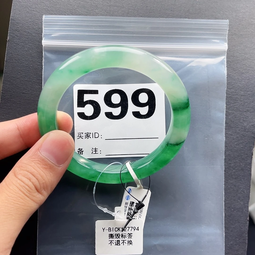 未镶嵌手镯石英质玉（非洲翠）^_^599圈口56