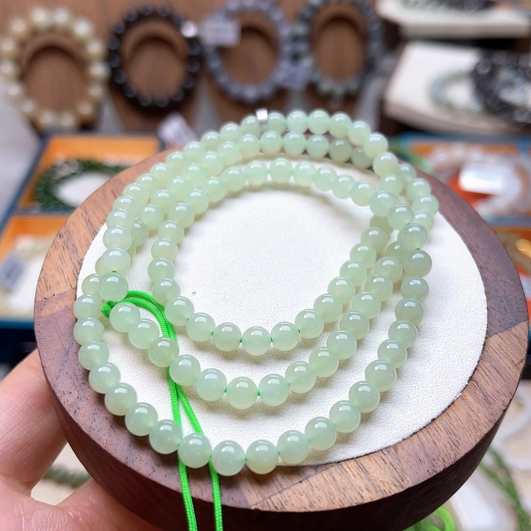 和田玉未镶嵌手串H18卡5