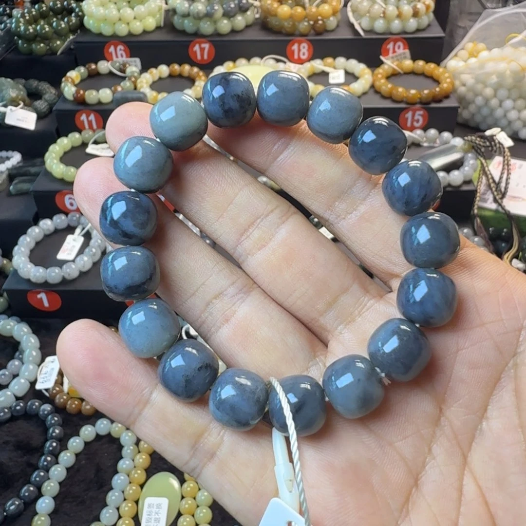 和田玉未镶嵌手链（一物一证 NGTC国检）新疆若羌青花卡12