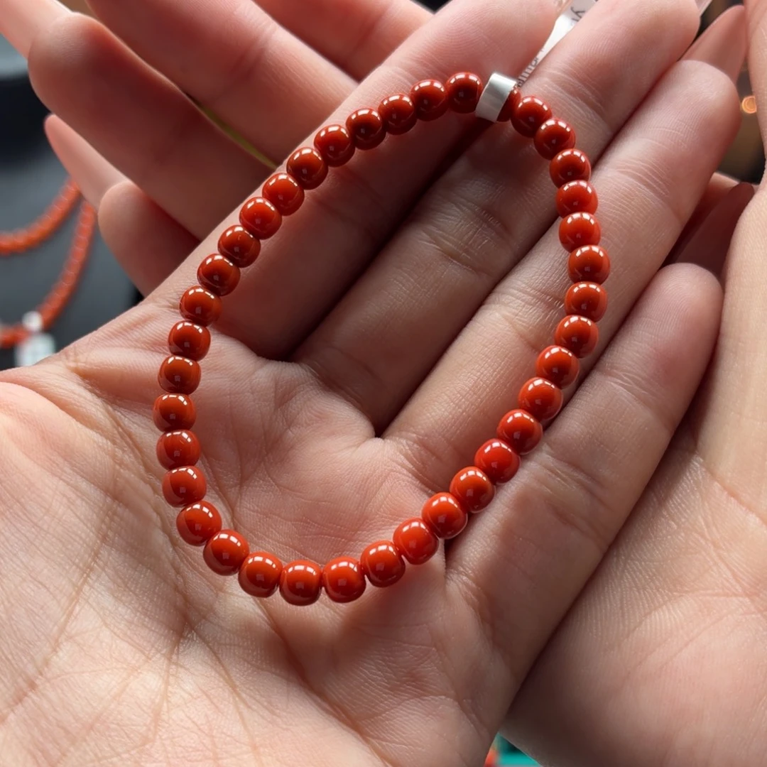 南红玛瑙未镶嵌手串原矿保山南红官坡锦红手串卡5