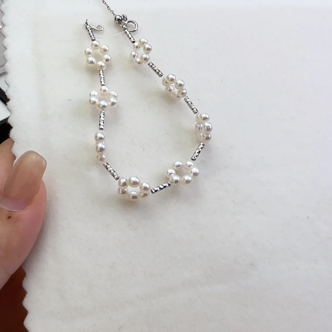 淡水珍珠手绳银S925镶嵌