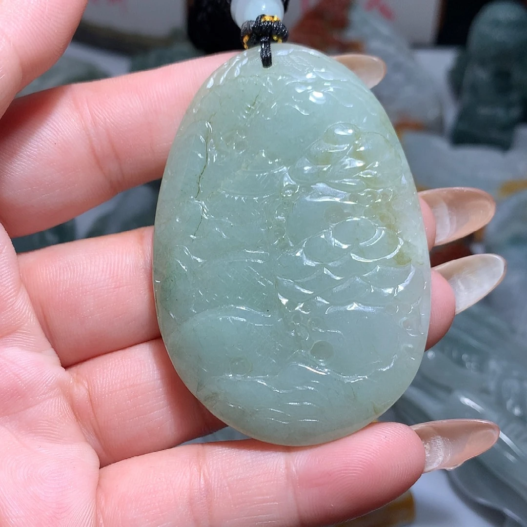 翡翠未镶嵌颈饰保真天然A货翡翠