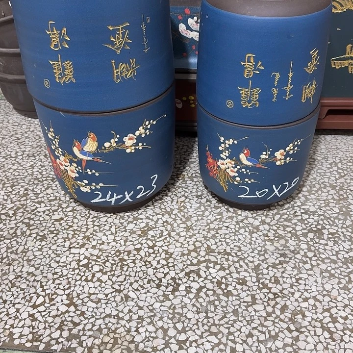 紫砂花盆，手工制作