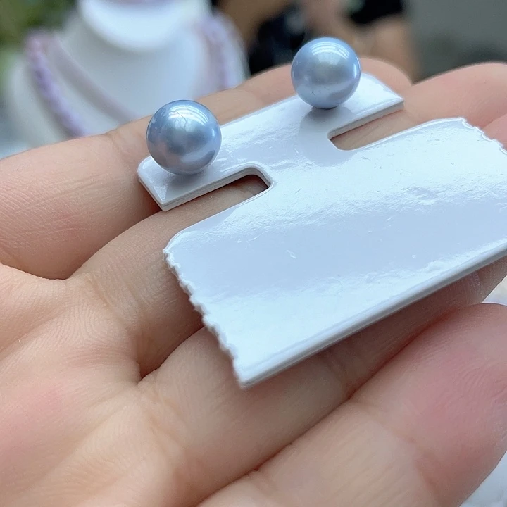 银S925镶嵌耳饰淡水珍珠