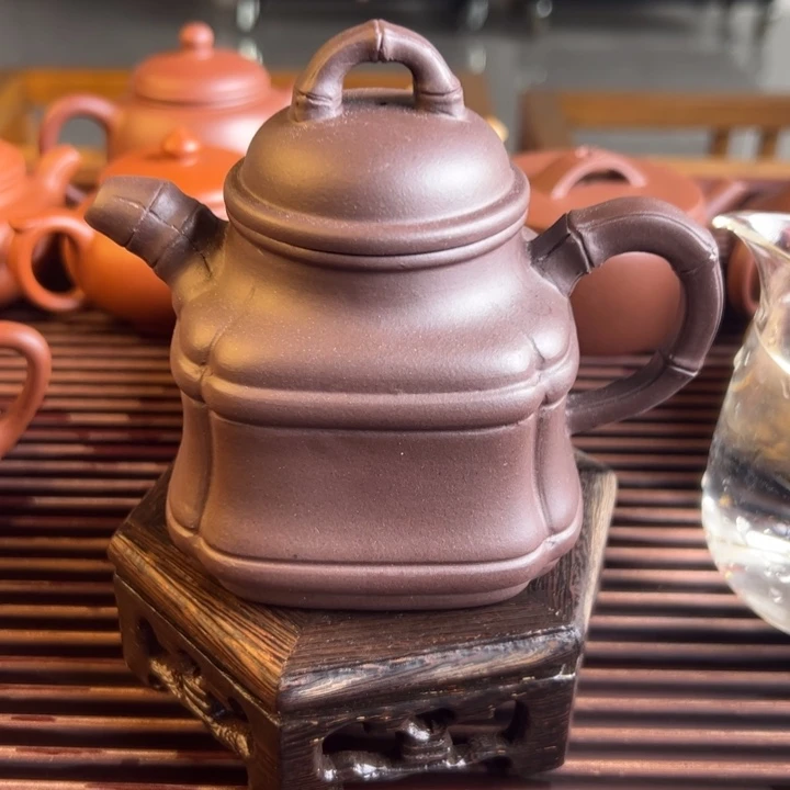 茶壶紫砂紫泥竹鼎200cc