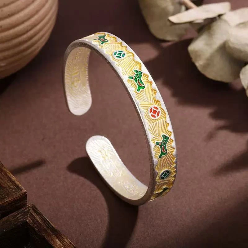 手链 A37珐琅彩马上有钱手链开口款