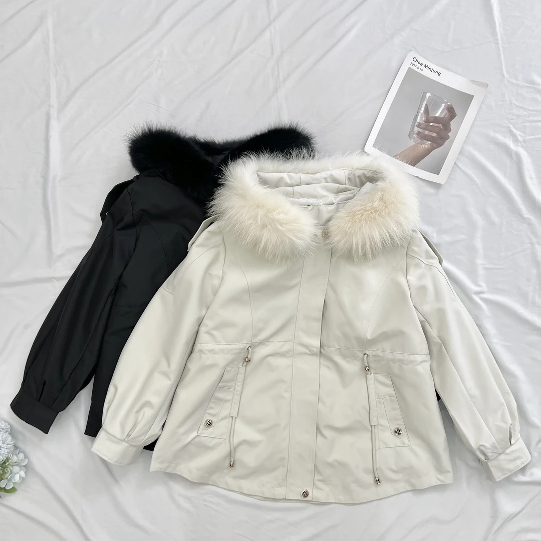 【叶子服饰】秋冬新款双层含内丹保暖派克服25253