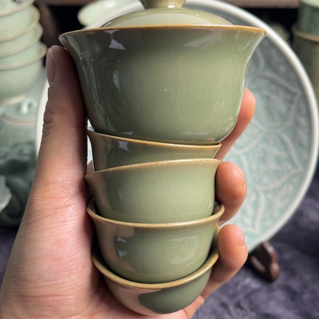 瓷素面盖碗 100 毫升+四小杯