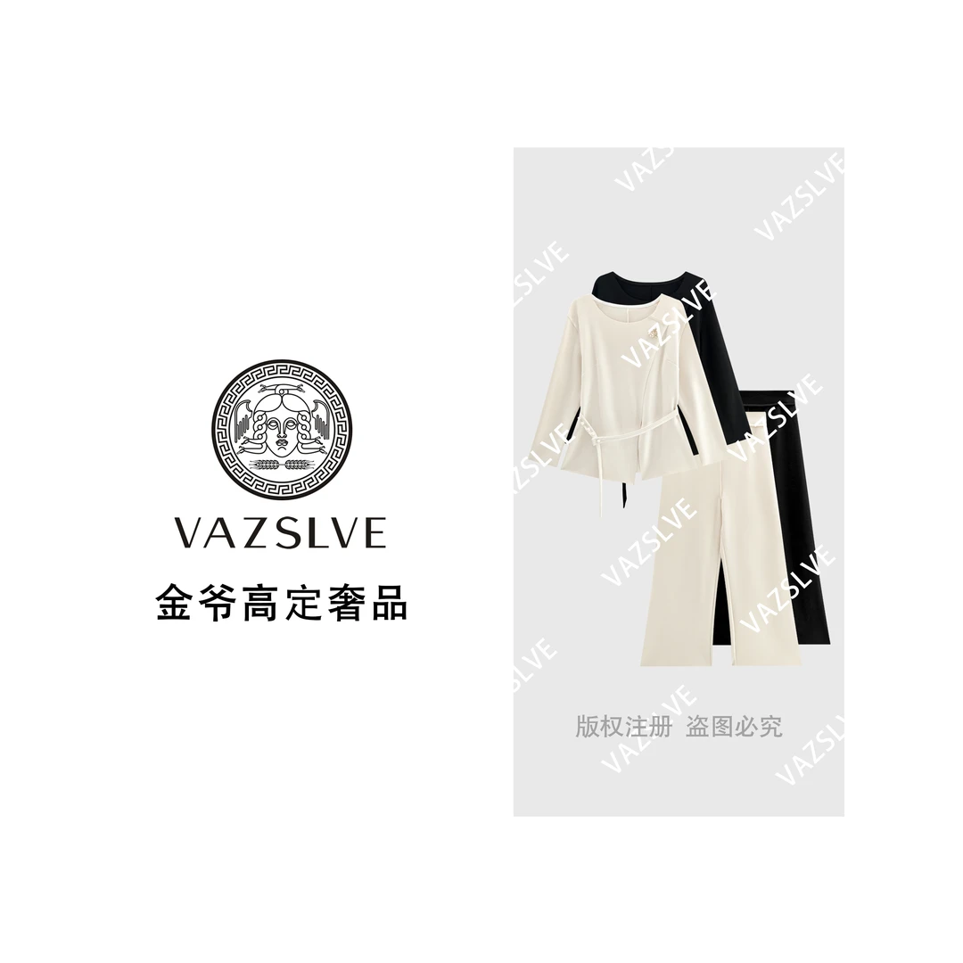 【金爷高定奢品 】秋季时尚休闲轻奢宽松长袖套装TZ9166