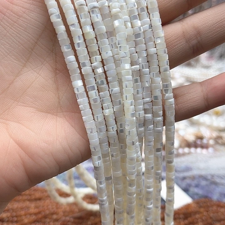 未镶嵌玛瑙/玉髓珠宝半成品一条4/2mm左右白蝶贝直切