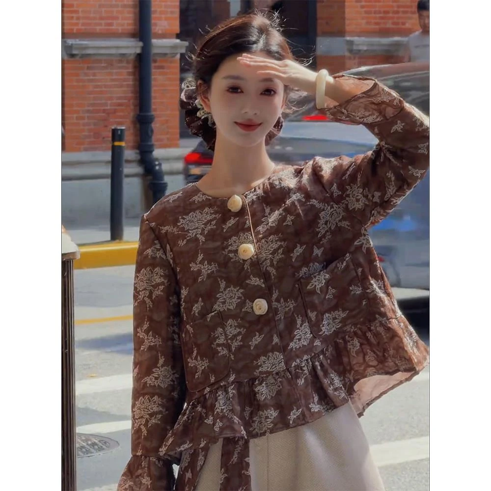 2025新款秋季法式独特绝美高级感超好看气质上衣洋气设计感小衫女