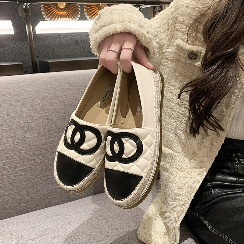 2025年秋夏新款小香风渔夫鞋百搭休闲鞋子一脚蹬豆豆鞋乐福鞋女鞋