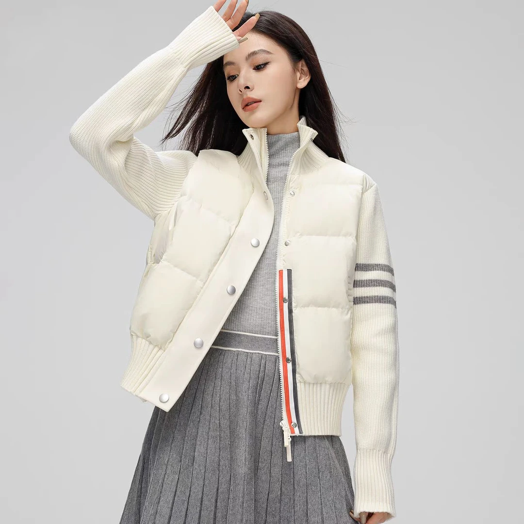 2025新款南方小土豆轻薄休闲时尚针织立领羽绒服80575