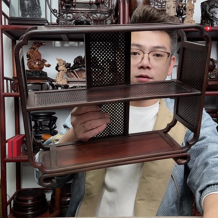大红酸枝工艺品底座