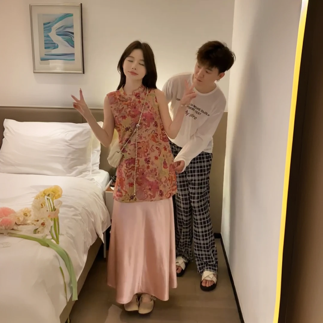 2025春夏新款时尚显瘦气质国风上衣网红洋气百搭款半身裙女两件套