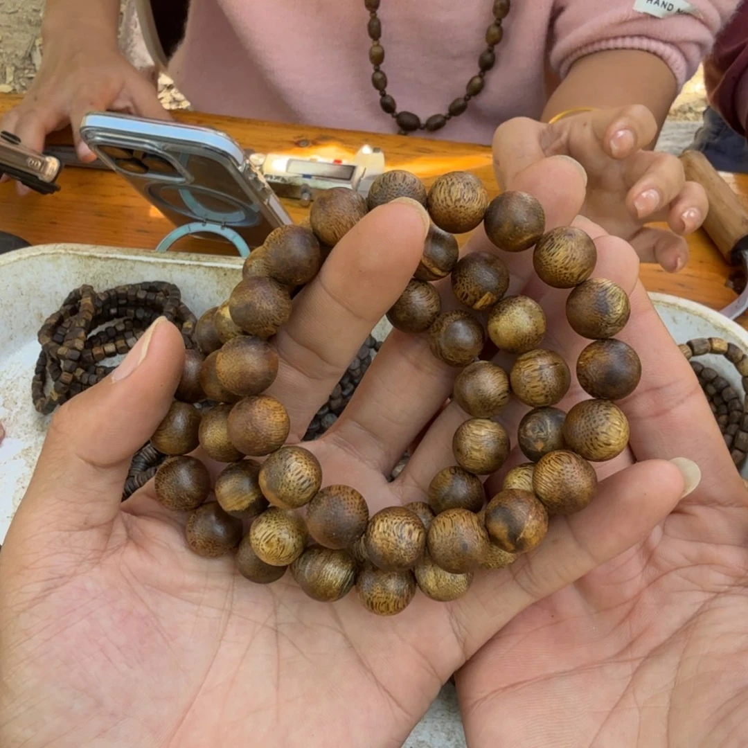 沉香手串单圈1.2乌身圆叶11克多样性发一