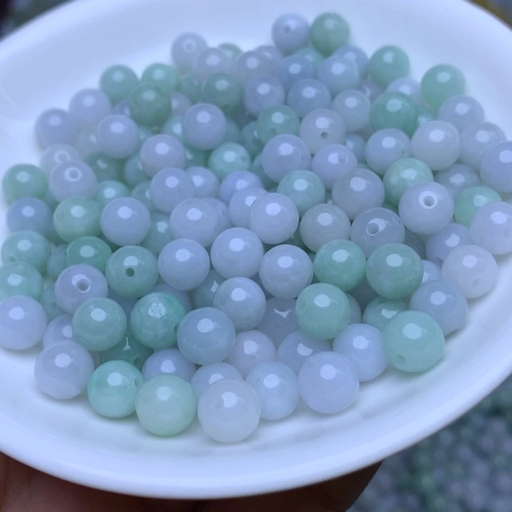 翡翠散珠卡7.3冰紫绿25个单圈