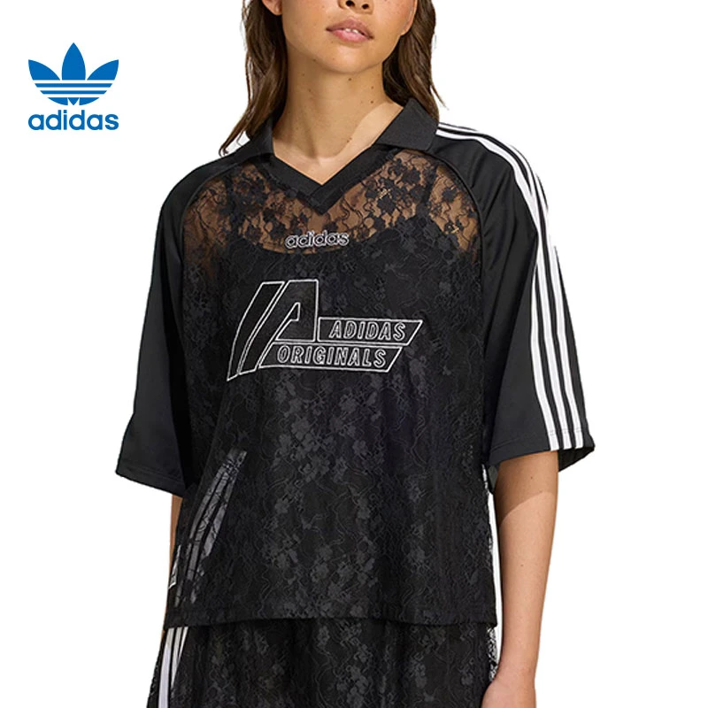 预adidas阿迪达斯三叶草女子运动流光风短袖T恤KD2276