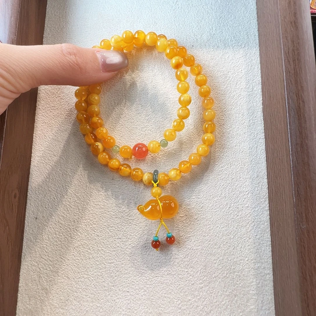 蜜蜡未镶嵌手链蜜蜡6.3mm