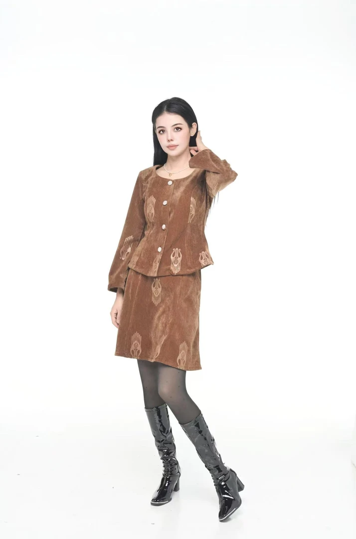 003INS风女装半裙千金风连衣裙气质时尚套装套装法式