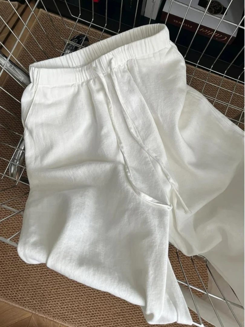 流行棉麻山本裤子女夏季薄款垂感防晒宽松阔腿裤直筒休闲长裤爆款