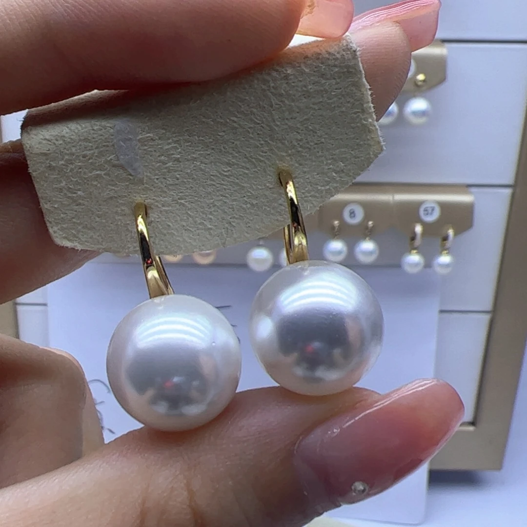 银S925镶嵌淡水珍珠耳饰
