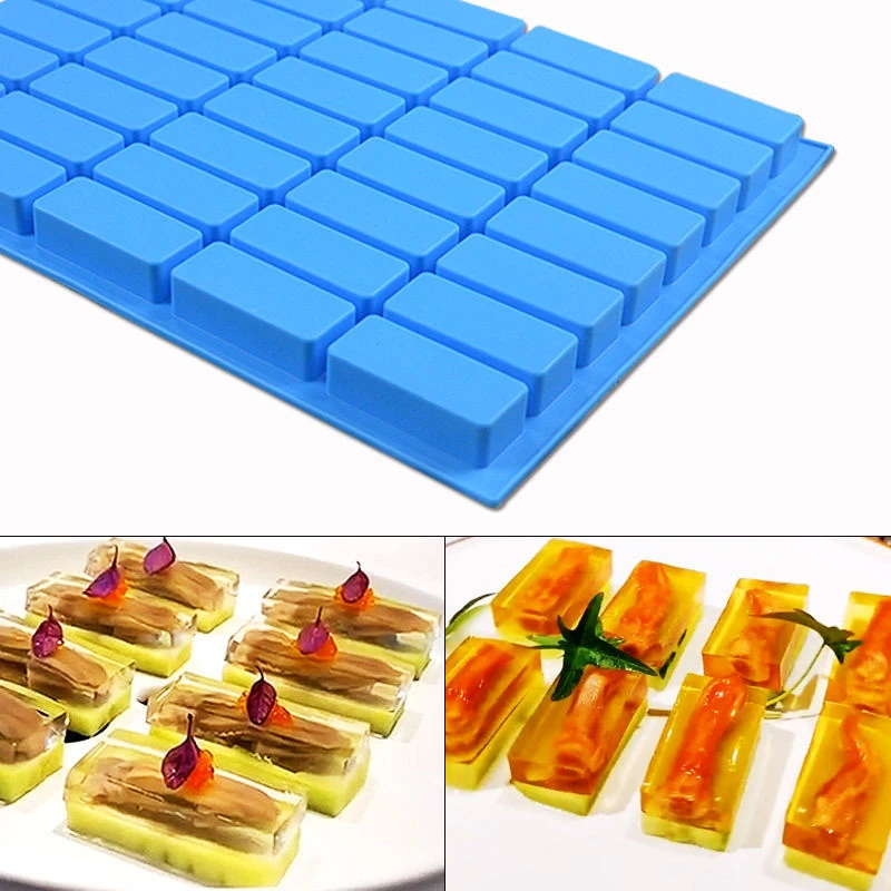 40连长方形模具水晶鸭舌硅胶模具果冻皮冻烘焙模具巧克力模具创意
