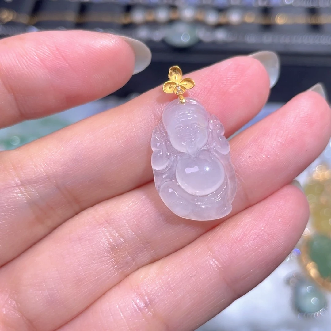 颈饰18K金镶嵌翡翠翡翠