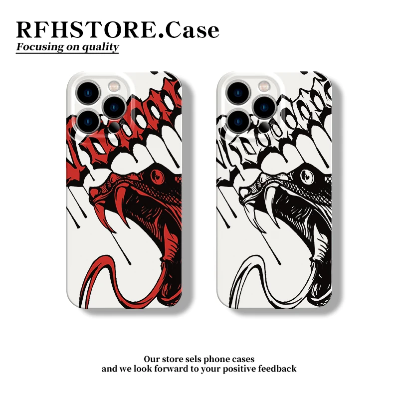 飞虎胜美式英文蛇适用于苹果16/15pro菲林手机壳华为oppo小米vivo