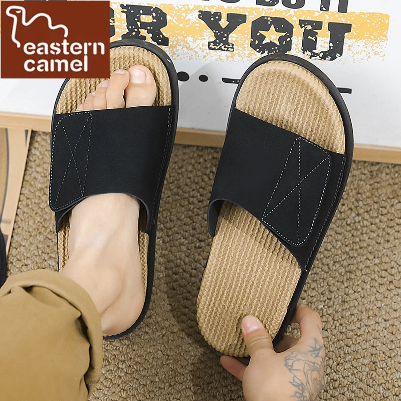 东方骆驼拖鞋男夏季新款外穿防滑编织勃肯一字拖厚底居家休闲凉拖