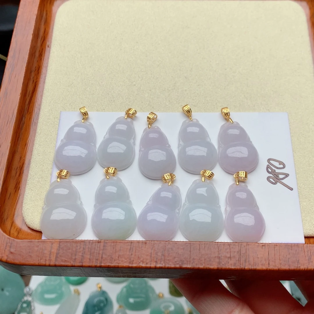 翡翠颈饰银S925镀金镶嵌玉***成吊坠