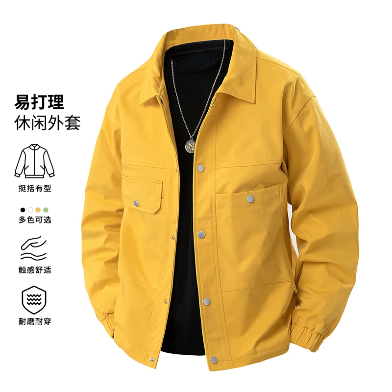 玛斯柏休闲夹克男士春秋季新款美式潮流百搭宽松工装品质男装外衣