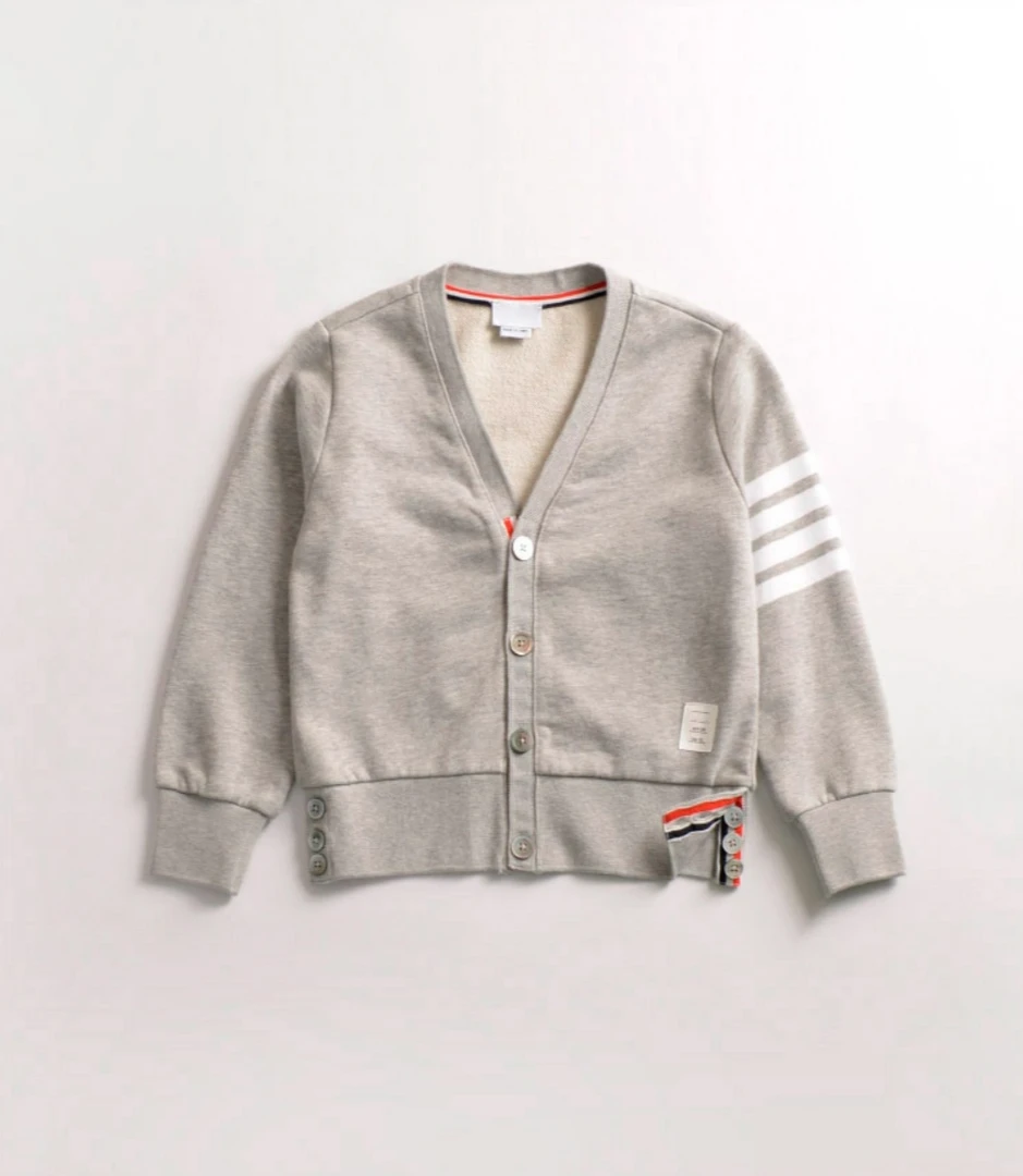 (清)亲子装四道杠纯棉针织开衫 7112T