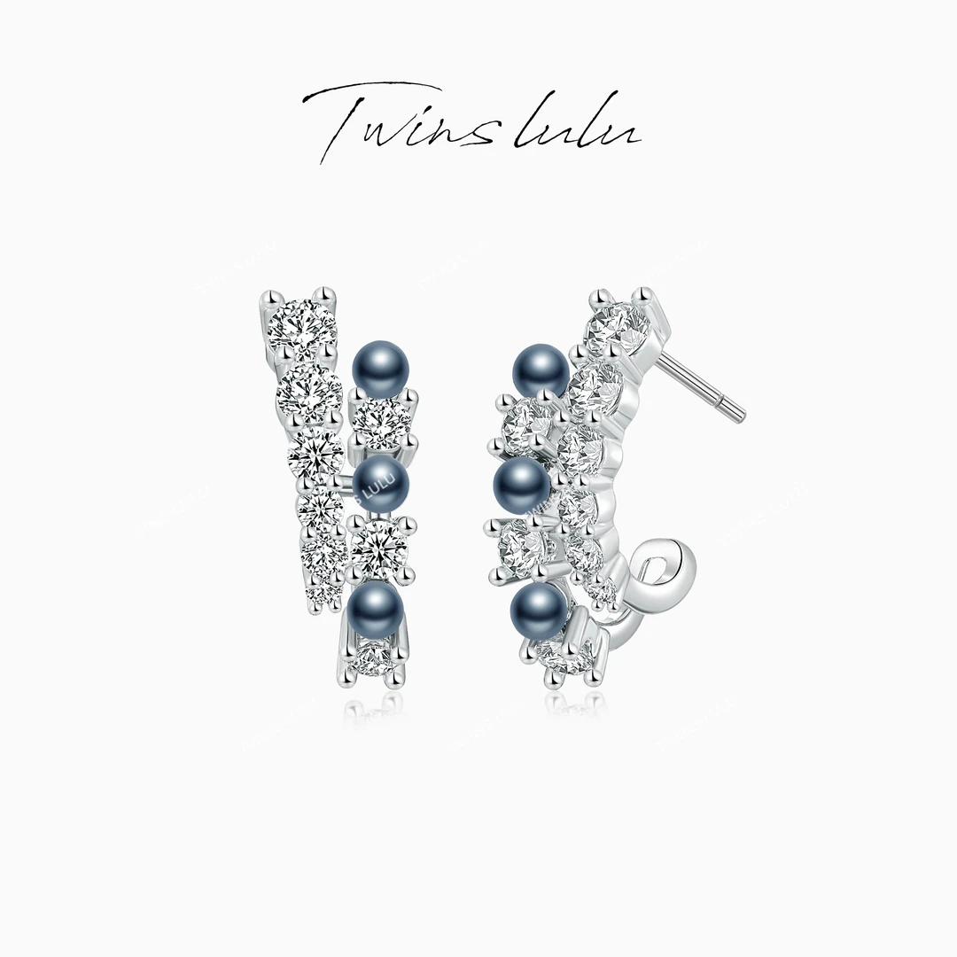 TWINS LULU 流光风秋上新新品高级感双层珠珠耳环女款TSL2386