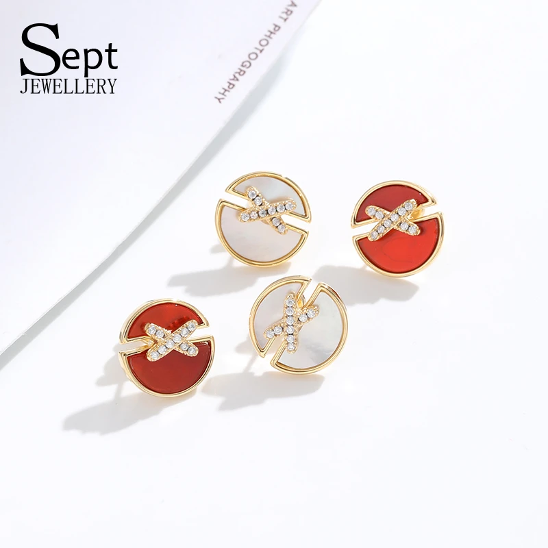 铜合金耳饰 《货号6162》尚 百搭X字母耳环