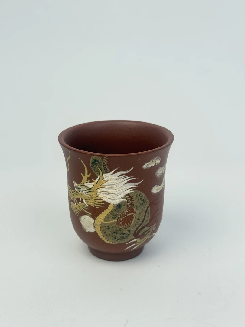 宜兴紫砂手工泥绘主人杯