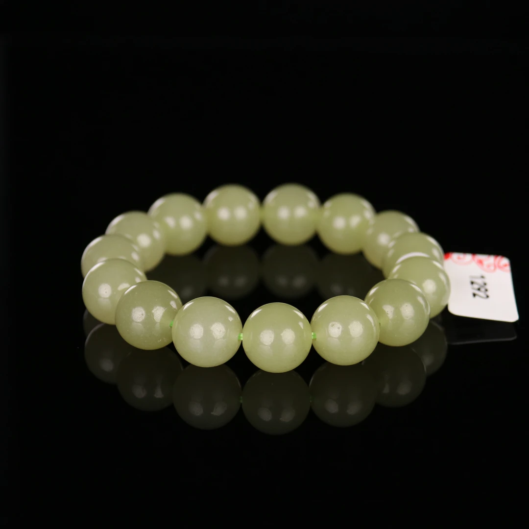 BH1292 石英岩质玉圆珠手串 卡14