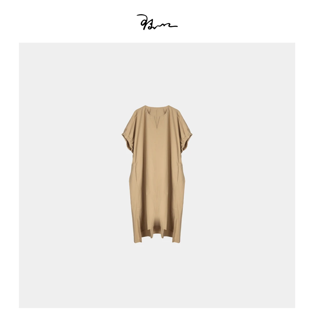 【半开】陆一口女装定制半开领纯棉廓形长裙