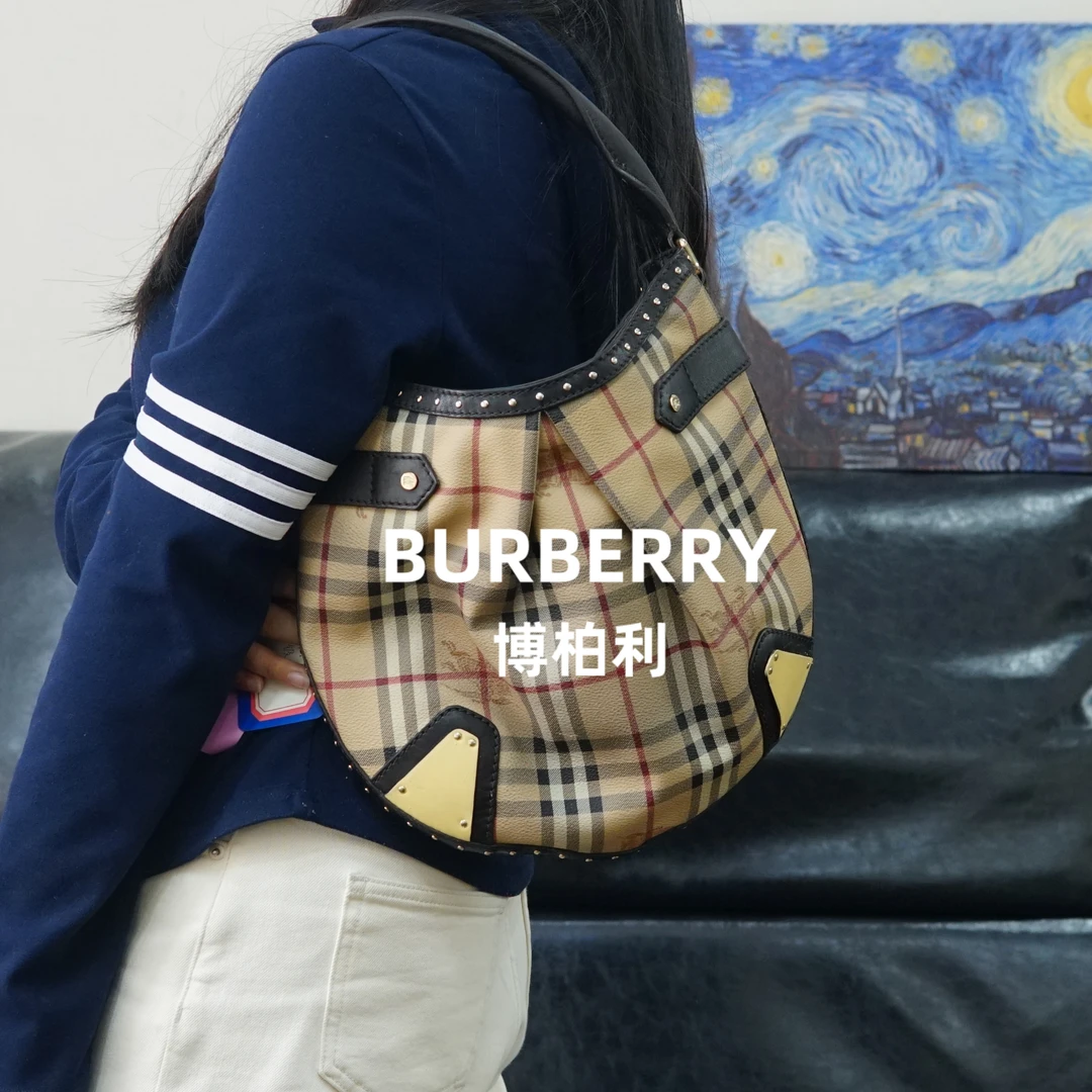 95新 BURBERRY/博柏利 巴宝莉/格纹单肩包/WJ12220017/0017