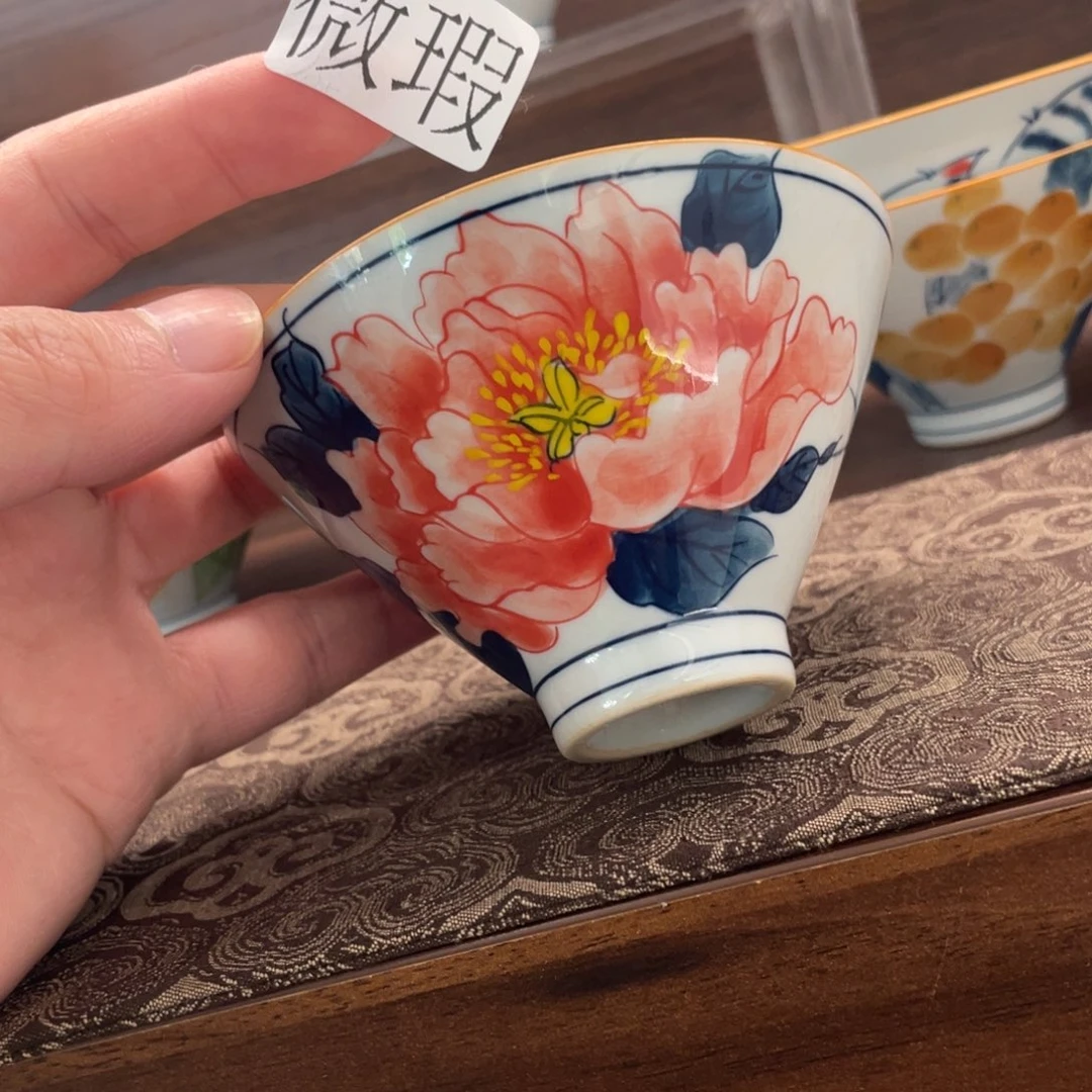 釉下手绘茶具微瑕